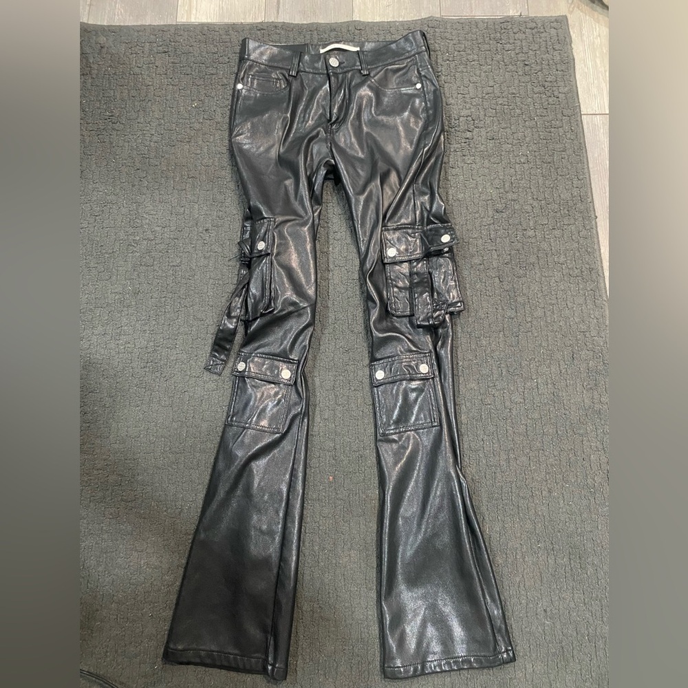 Men’s Leather Stacked Jeans